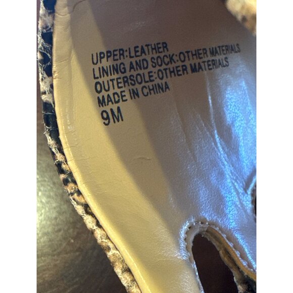 Banana Republic Snakeskin Open-Toe Heels 9M Leather Upper Side Cutout Lace-Up St - Picture 4 of 12